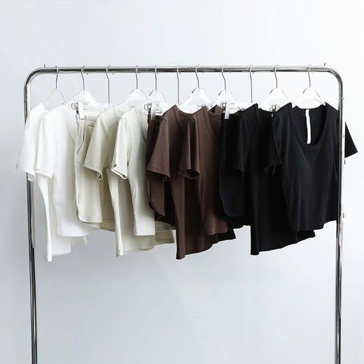 【凉感天丝】官网259/299！莱赛尔天丝精梳棉短袖短裤U领带胸垫短款T恤休闲宽松睡衣裤家居服 商品图7