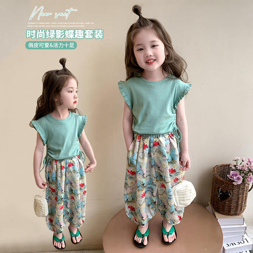 【多巴胺懒人套装】韩国潮流女童刺绣卡通短袖套装 洋气网红休闲两件套 商品图6