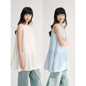 MAISON CECILE夏季亚麻舒适百搭通勤实穿衣橱无袖背心裙式上衣