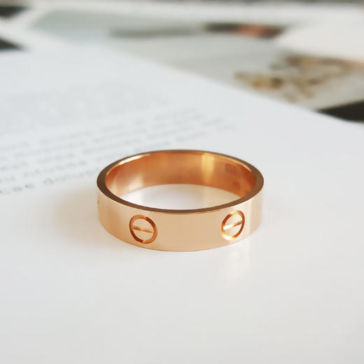 【95新】Cartier卡地亚LOVE系列 B4084854 18K玫瑰金宽版无钻戒指圈号54号  现售价：6700元 240325NJM01 商品图2