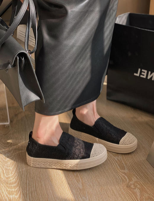 年后发！一脚蹬/半拖可选~【意大利凯撒KAISER小香风刺绣网纱一脚蹬渔夫鞋】超级软！脚感超舒服！舒适透气的蕾丝网纱面，包容性好显脚小❗裸穿软弹无压力 商品图3