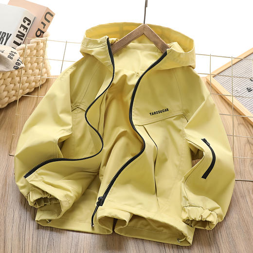 自营（香芋糖）-2025新款春装防风薄款休闲外套亲子冲锋衣成人儿童纯色连帽 商品图4