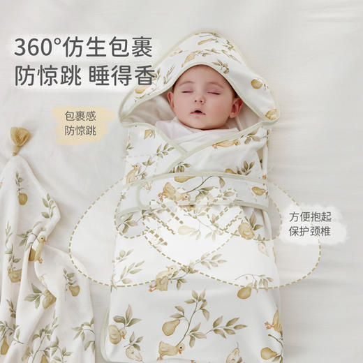 【2025年春夏新款】i-baby/英伦宝贝自然生长婴儿双层针织低敏恒温包被新出生宝宝春秋季外出防惊跳抱被 商品图3