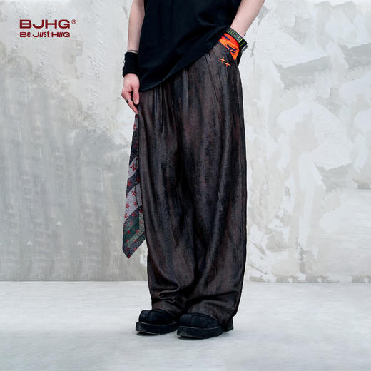 BJHG不计后果休闲裤子男款夏季2025新款潮美式宽松运动轻薄直筒裤 商品图1