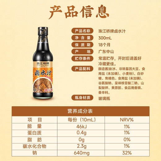 珠江桥牌 卤水汁300mlX2瓶 商品图5