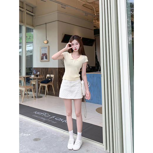 <曾小咸推荐>4.7现货秒杀 ！微信超特价！韩系小翻领短袖针织T恤 日常119.99 立减60 秒杀59.99！！ 商品图1