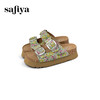 Safiya/索菲娅2025一脚蹬轻便厚底印花复古双扣带露趾勃肯凉拖 SFD2110156 商品缩略图8