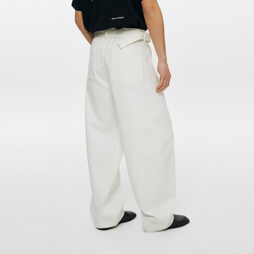 oneup斜纹腰带弯刀裤 商品图3