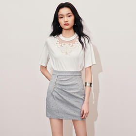 宫廷复古风T恤夏季上衣女(货号:MS85TS018A1001)