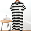 洛诗琳40942法师复古条纹裙2025夏季新款休闲钩花T恤裙k1201 商品缩略图4