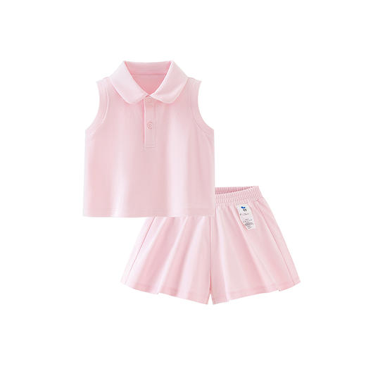 【凉感抑菌】迷你巴拉男女童轻薄透气翻领甜美无袖裙裤套装 商品图4