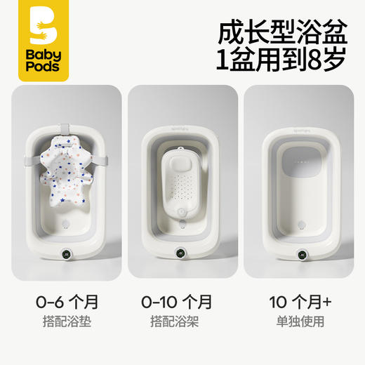 babypods婴儿洗澡盆新生儿浴架家用折叠宝宝洗澡桶儿童加厚浴盆大 商品图2