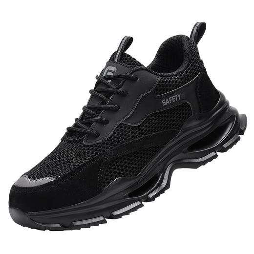 2025新款夏季款劳保鞋防砸防刺穿欧标钢包头凯夫拉底EVA底黑色低帮安全鞋 商品图6