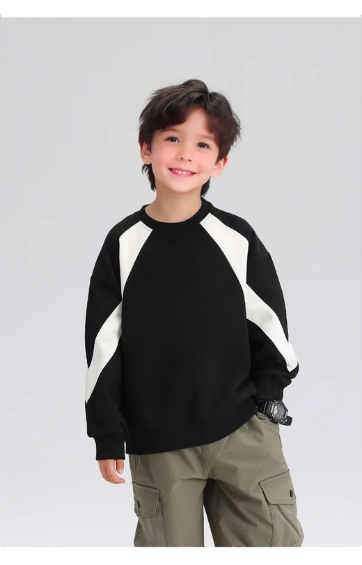 裁缝学苑TQ157男童卫衣秋冬款儿童拼接运动秋装中大童宽松上衣帅气男孩秋季 商品图2