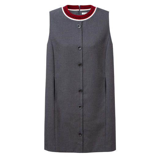 [赵昭仪同款]SELFWHO羊毛混纺灰色无袖连衣裙女夏新款毛织领裙子 商品图4