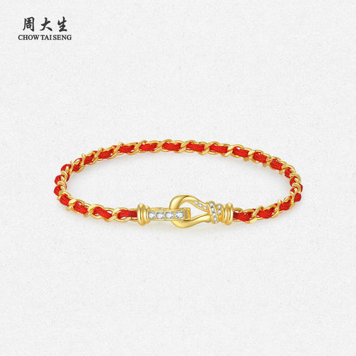 周大生校园爱情系列执手红绳手链纯银女情侣手绳本命年生日礼物 商品图0