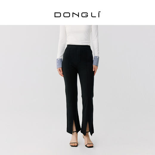 东黎 •  丝绒款女士春夏微喇叭裤前开叉阔腿裤 3007 商品图4
