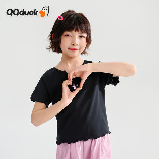 【120-165】【可可鸭】女童夏季短袖T恤修身小短款 商品图6