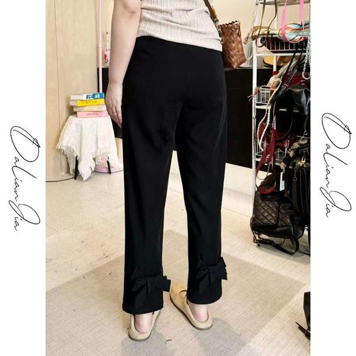 2025新品  佳佳同款【蝴蝶裤】裤脚带蝴蝶结弹力长裤西装显瘦气质时尚休闲黑色 商品图0