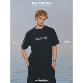 启世录TIWILLTANG“圣迹绽放”烫银印花T恤夏季圆领宽松短袖上衣