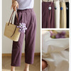 抗皱超态棉！2025轻盈薄款松紧高腰宽松显瘦直筒阔腿裤九分休闲裤女夏款！ 商品缩略图0
