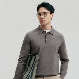 棉仓347826027-基础款全羊毛POLO领针织衫