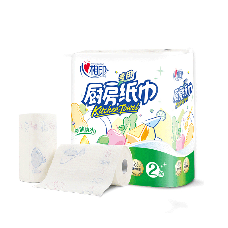 【绮】心相印厨房纸巾75节*8卷 KT102