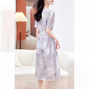 KQ-P09103    03双绉真丝连衣裙女2025新款夏季法式收腰显瘦气质短袖桑蚕丝裙子 商品缩略图3