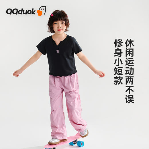 【120-165】【可可鸭】女童夏季短袖T恤修身小短款 商品图3