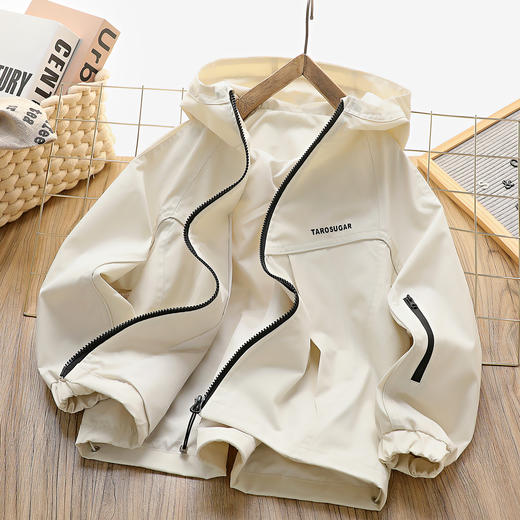 自营（香芋糖）-2025新款春装防风薄款休闲外套亲子冲锋衣成人儿童纯色连帽 商品图1