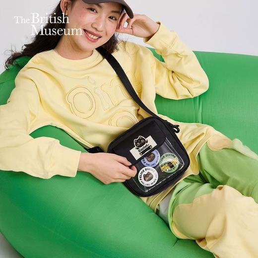 大英博物馆 巴斯特系列 萌猫休闲痛包透明 斜挎包 商品图0