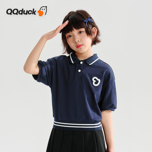 【120-165】【可可鸭】女童夏季短袖POLO衫短袖T恤（95%棉 5%氨纶） 商品图1