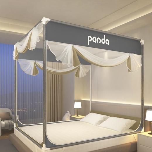 夏季A类全底支架防摔蚊帐烤漆牢固家用卧室坐床防摔加密三开门1.5米1.8米 商品图1