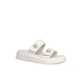 豪麟名鞋奥莱迪嘉女鞋凉拖羊皮革DJHJO51WL202白色  原价1660元