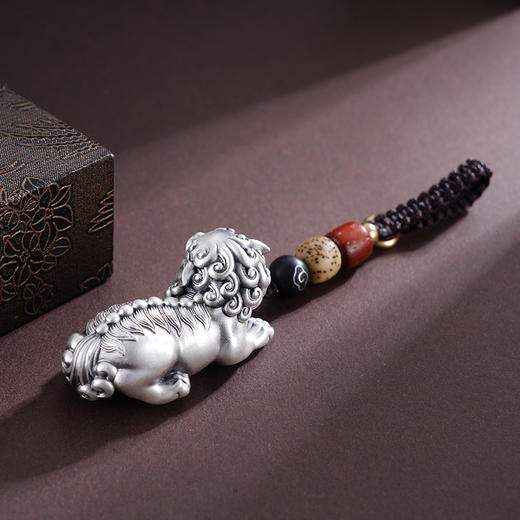 子佩集S999银【佛缘狻猊】钥匙扣【DZ777】纯银小摆件狻猊‌2503 商品图2