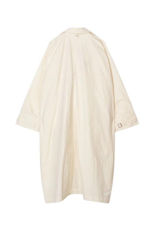 Mark Kenly Domino Tan 本白色肌理棉廓形长外套 商品图2