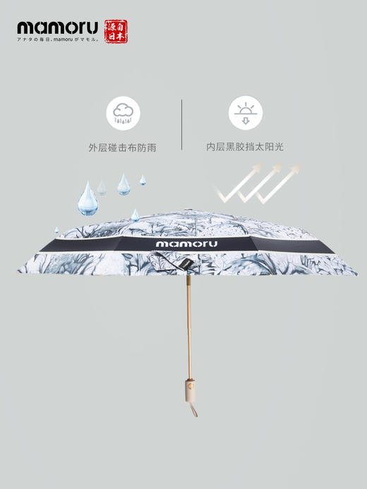 【Mamoru】三折茹伊印花自动晴雨两用伞防晒女防紫外线超轻便携 商品图8