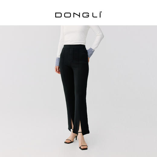 东黎 •  丝绒款女士春夏微喇叭裤前开叉阔腿裤 3007 商品图1