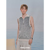 启世录TIWILLTANG“渐进流律”坑条提花渐变背心夏季拉链无袖上衣 商品缩略图1