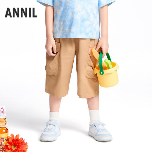 【实体店同款】男童全腰梭织七分裤夏季新款安奈儿童装XB526634 商品图0