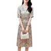 KQ-PZ09152    19姆米重磅弹力缎桑蚕丝夏季女装v领收腰时尚休闲印花真丝连衣裙 商品缩略图4