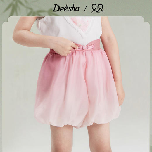 笛莎Deesha观山见女童裤子2025夏季女童国风短裤 商品图0