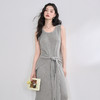 西遇无袖针织背心连衣裙女新款日常通勤灰色收腰长裙D0050393 商品缩略图3