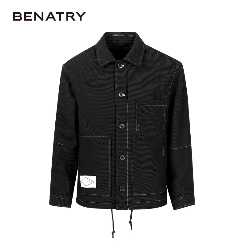 贝纳川时尚大口袋下摆抽绳夹克外套ECK300003097