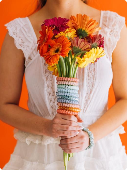 TELETIES美国春季电话线发圈M高弹力电话绳发绳无痕不伤发勒发扎头高马尾泰莉圈 商品图0