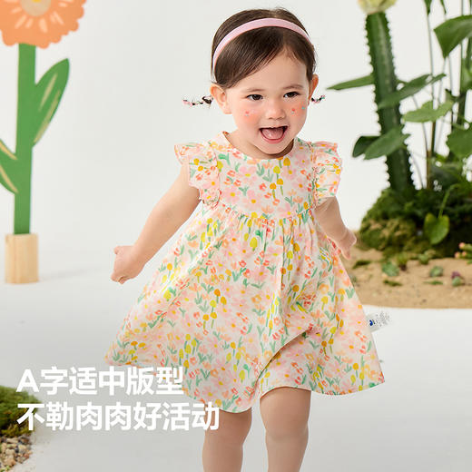 迷你巴拉纯棉连衣裙女童宝宝甜美透气轻薄A型2025夏季新款 商品图3