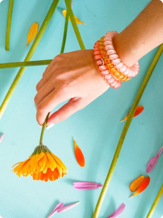 TELETIES美国春季电话线发圈M高弹力电话绳发绳无痕不伤发勒发扎头高马尾泰莉圈 商品图1