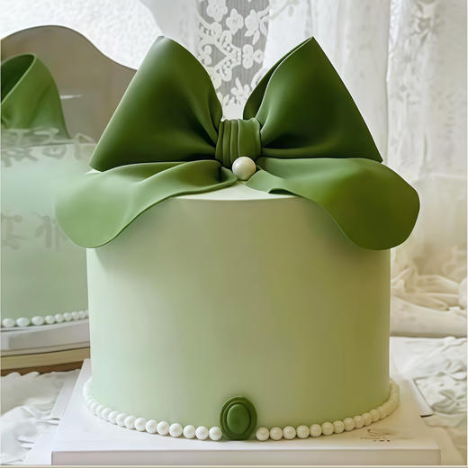 『翻糖蛋糕系列』蝴蝶结（绿） 商品图0