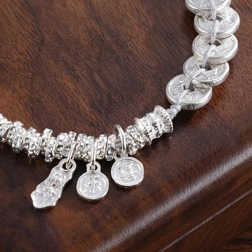 子佩集S999银【钱缘之源】手串【SC001328】纯银手链钱币钱串腰缠万贯盘缠盘缠2503 商品图5