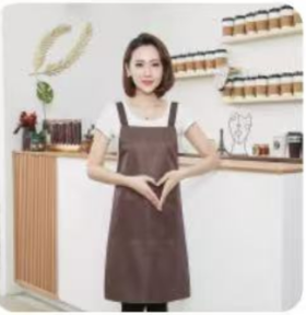 咖啡色定制logo防水围裙1*1条